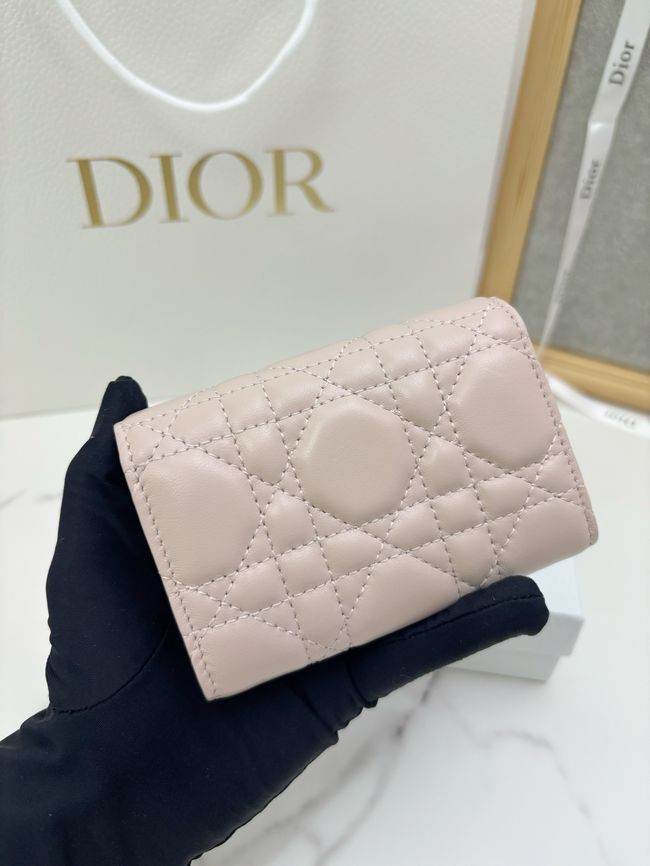 Lady Dior Dahlia card holder Craie Cannage Lambskin S2067-6 Lady Dior Dahlia card holder Craie Cannage Lambskin S2067-6