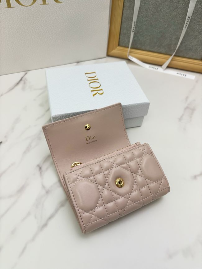 Lady Dior Dahlia card holder Craie Cannage Lambskin S2067-6 Lady Dior Dahlia card holder Craie Cannage Lambskin S2067-6
