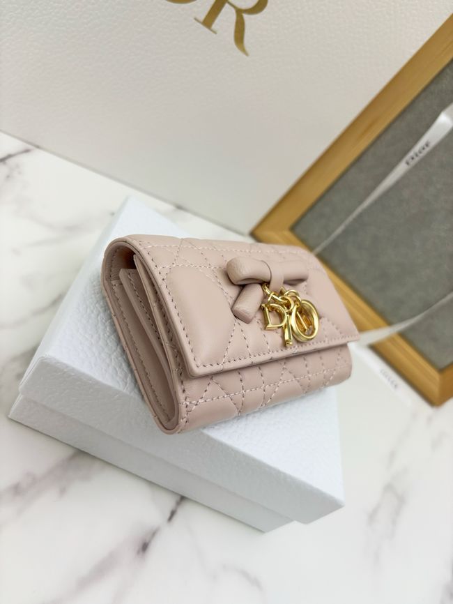 Lady Dior Dahlia card holder Craie Cannage Lambskin S2067-6 Lady Dior Dahlia card holder Craie Cannage Lambskin S2067-6