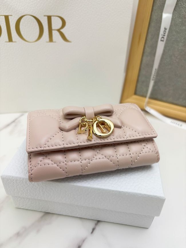 Lady Dior Dahlia card holder Craie Cannage Lambskin S2067-6 Lady Dior Dahlia card holder Craie Cannage Lambskin S2067-6