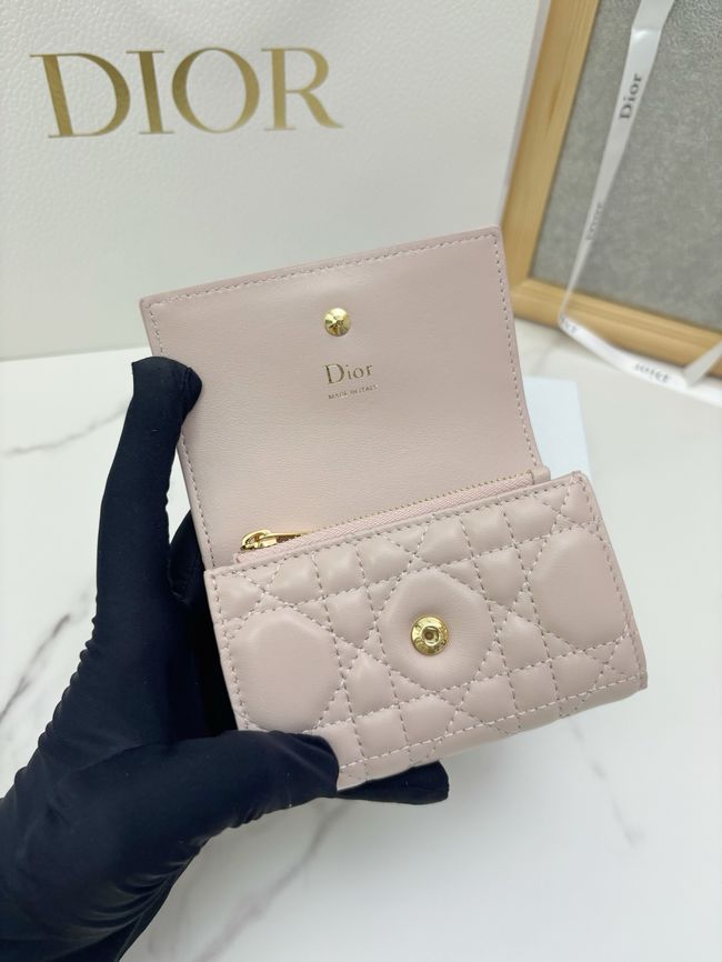 Lady Dior Dahlia card holder Craie Cannage Lambskin S2067-6 Lady Dior Dahlia card holder Craie Cannage Lambskin S2067-6
