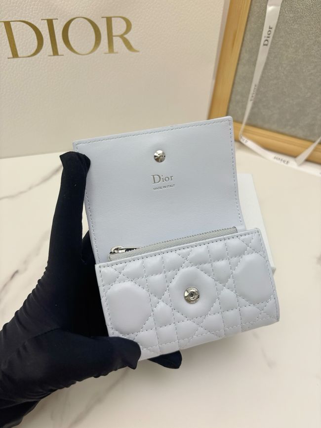 Lady Dior Dahlia card holder Craie Cannage Lambskin S2067-7 Lady Dior Dahlia card holder Craie Cannage Lambskin S2067-7