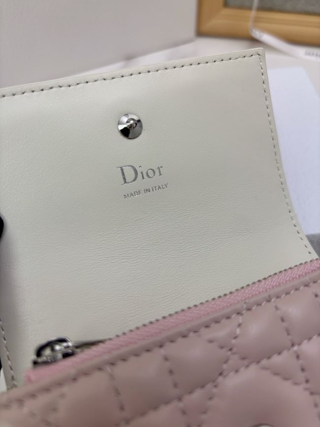 Lady Dior Dahlia card holder Craie Cannage Lambskin S2067-8 Lady Dior Dahlia card holder Craie Cannage Lambskin S2067-8