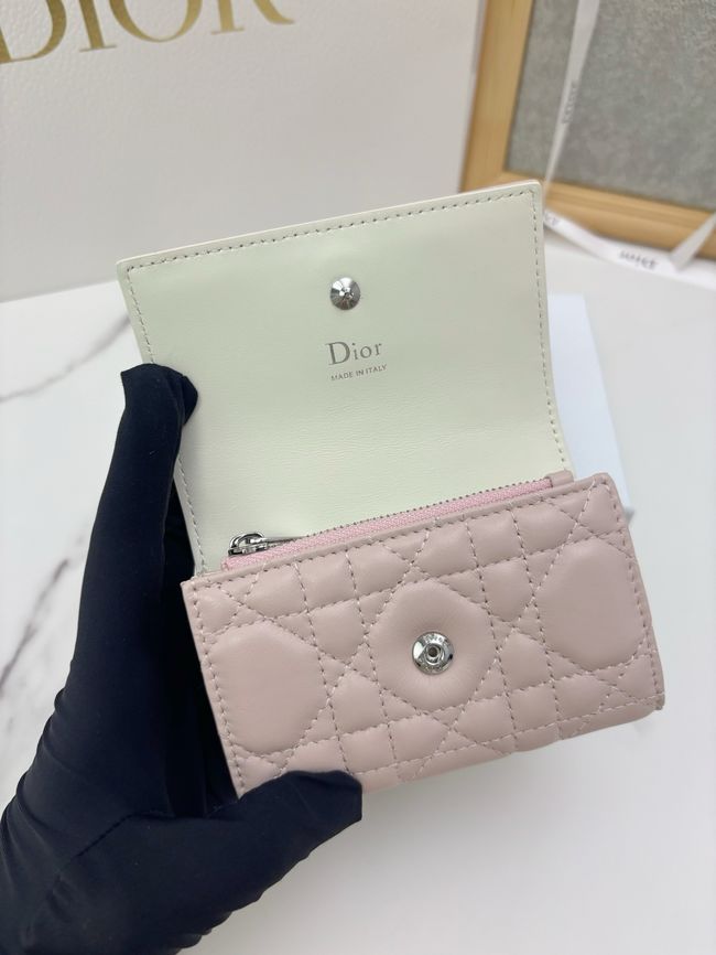 Lady Dior Dahlia card holder Craie Cannage Lambskin S2067-8 Lady Dior Dahlia card holder Craie Cannage Lambskin S2067-8