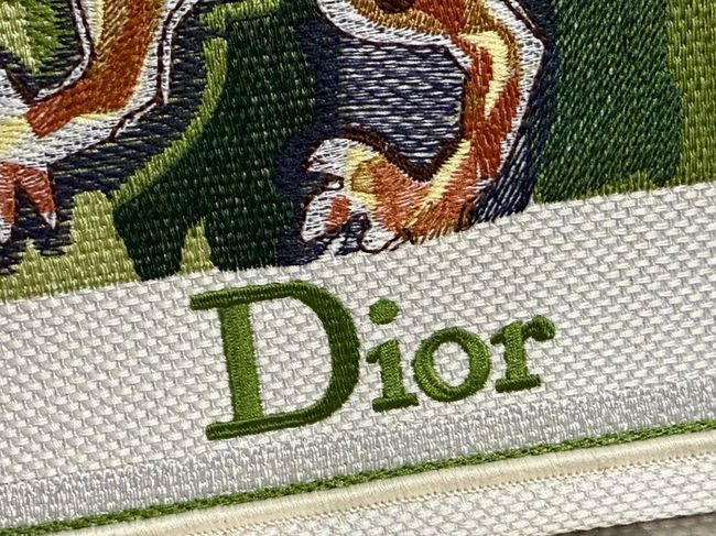 Medium Dior Book Tote with Strap M1354PE green