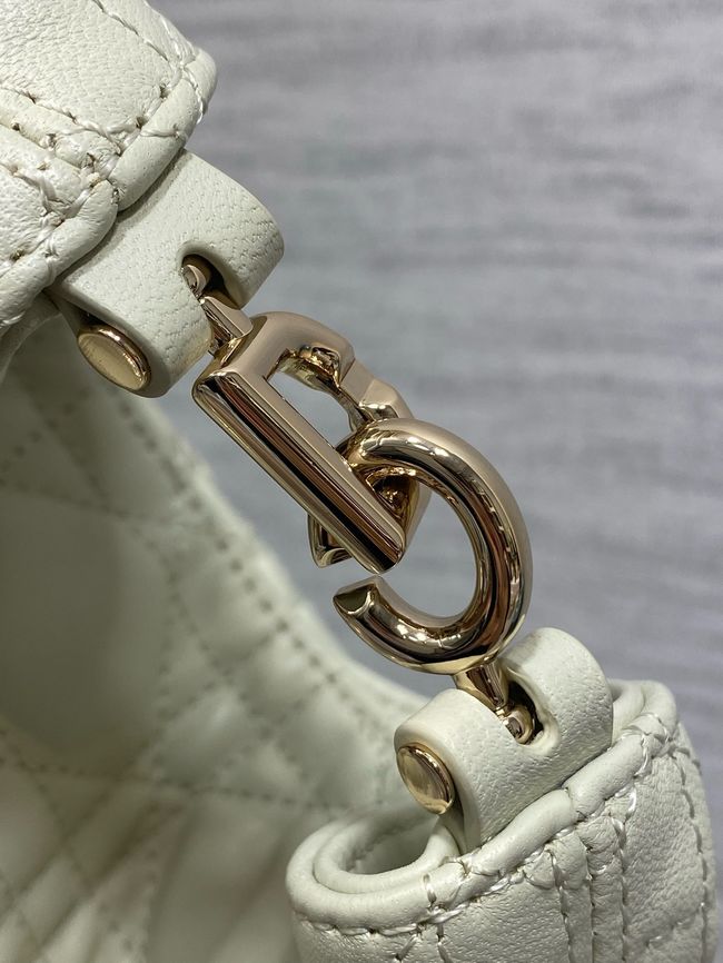Mini Dior Toujours Hobo Bag Cannage Lambskin M2868O Ivory