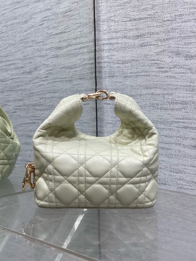 Mini Dior Toujours Hobo Bag Cannage Lambskin M2868O Ivory