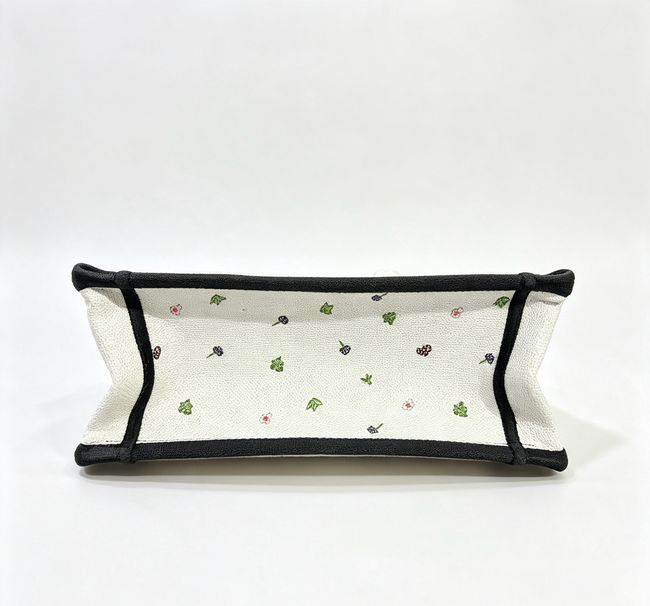 Small Dior Book Tote with Strap Multicolor Dior Hortensia Garden Embroidery M1404OEU