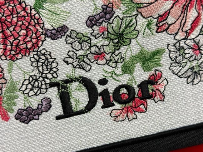 Small Dior Book Tote with Strap Multicolor Dior Hortensia Garden Embroidery M1404OEU