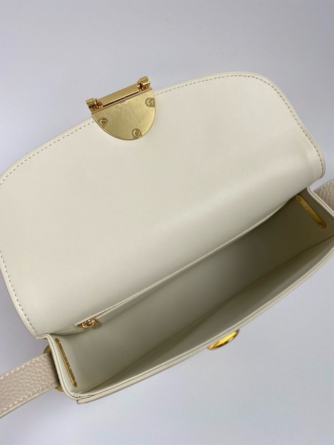 Small Dior Medaillon Flap Bag Grained Calfskin M3919Q Trench