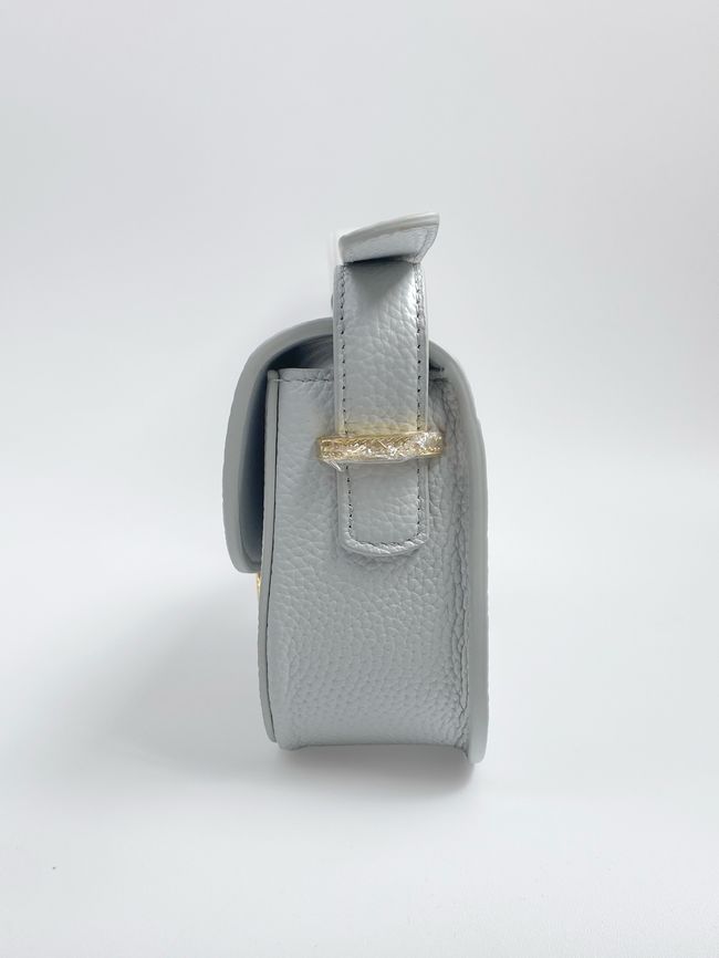Small Dior Medaillon Flap Bag Grained Calfskin M3919Q ice blue Small Dior Medaillon Flap Bag Grained Calfskin M3919Q ice blue