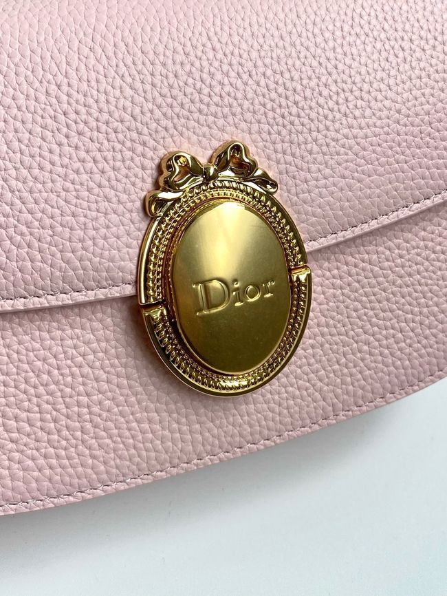 Small Dior Medaillon Flap Bag Grained Calfskin M3919Q Rose Tendre Small Dior Medaillon Flap Bag Grained Calfskin M3919Q Rose Tendre