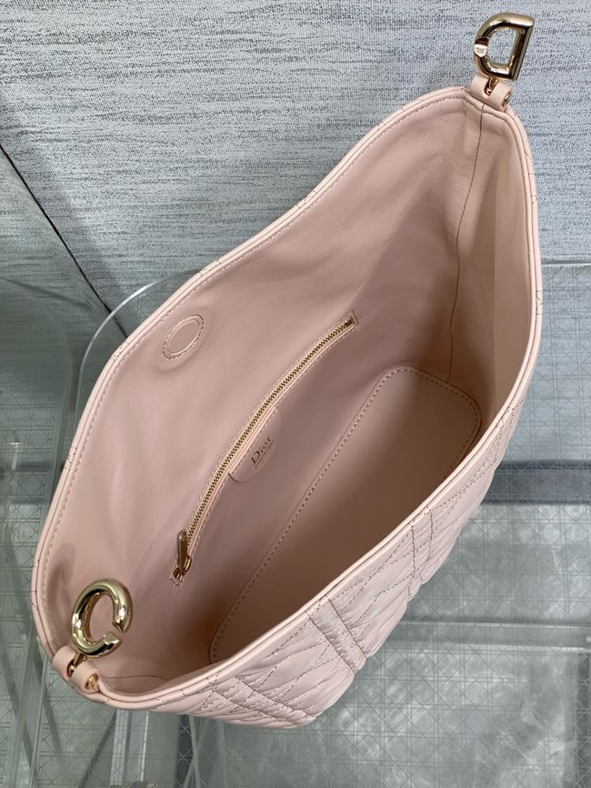 Small Dior Toujours Hobo Bag Cannage Lambskin M2867O Ballet Pink