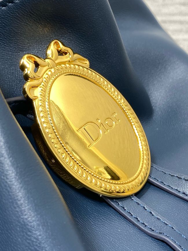 Dior Calfskin Medium Tote Bag 67534 dark blue