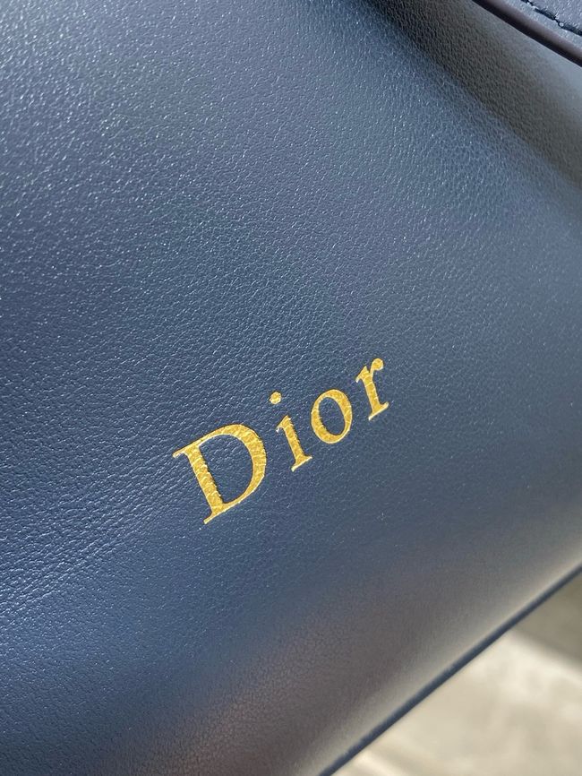 Dior Calfskin Medium Tote Bag 67534 dark blue
