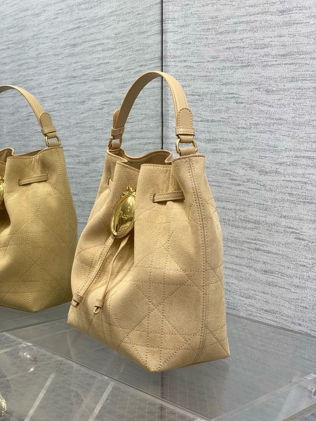 Dior Suede Calfskin Medium Tote Bag 67534 Apricot