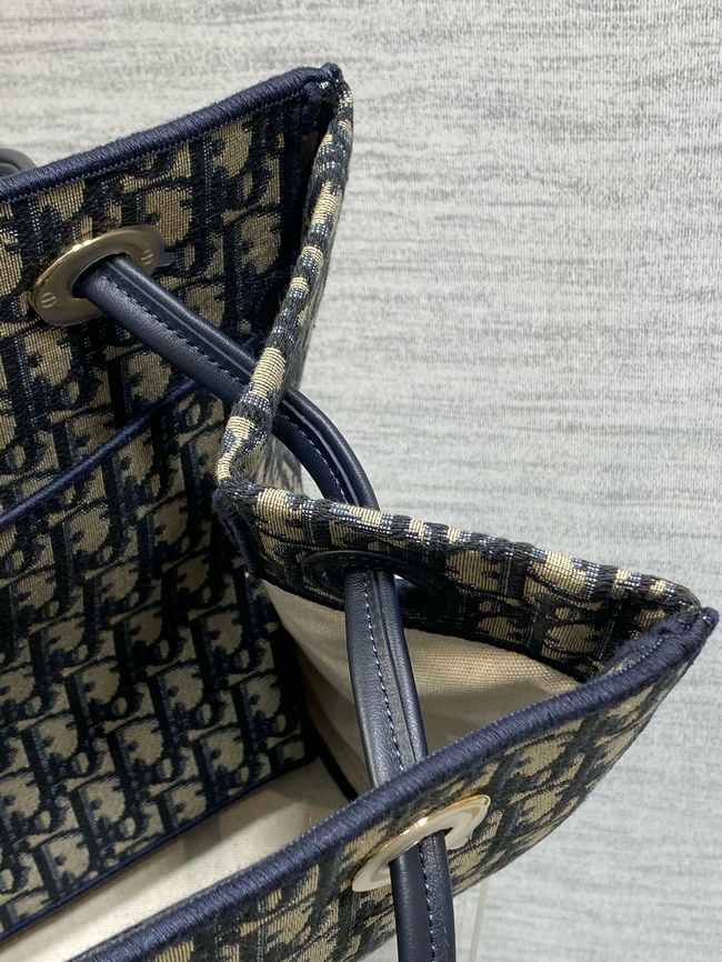 Medium Dior Promenade Shopping Bag Blue Dior Oblique Jacquard M1409O