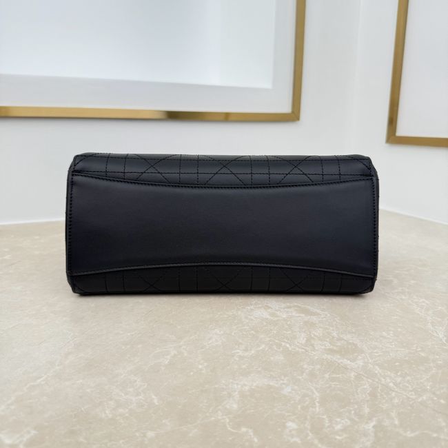 Small Dior Promenade Shopping Bag Black Flat Cannage Calfskin M1410O Small Dior Promenade Shopping Bag Black Flat Cannage Calfskin M1410O