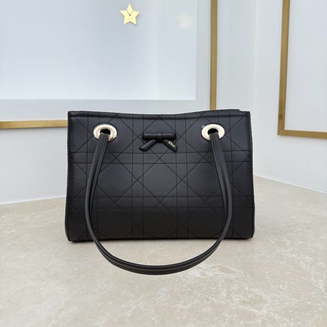 Small Dior Promenade Shopping Bag Black Flat Cannage Calfskin M1410O Small Dior Promenade Shopping Bag Black Flat Cannage Calfskin M1410O