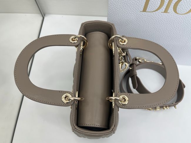 Small Lady Dior Bag with Strap Cannage Lambskin M0531OU dark gray Small Lady Dior Bag with Strap Cannage Lambskin M0531OU dark gray