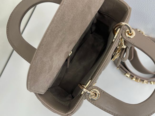 Small Lady Dior Bag with Strap Cannage Lambskin M0531OU dark gray Small Lady Dior Bag with Strap Cannage Lambskin M0531OU dark gray