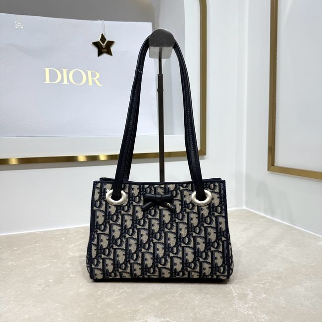 Dior Promenade Mini Shopping Bag Blue Dior Oblique Jacquard S1440OU