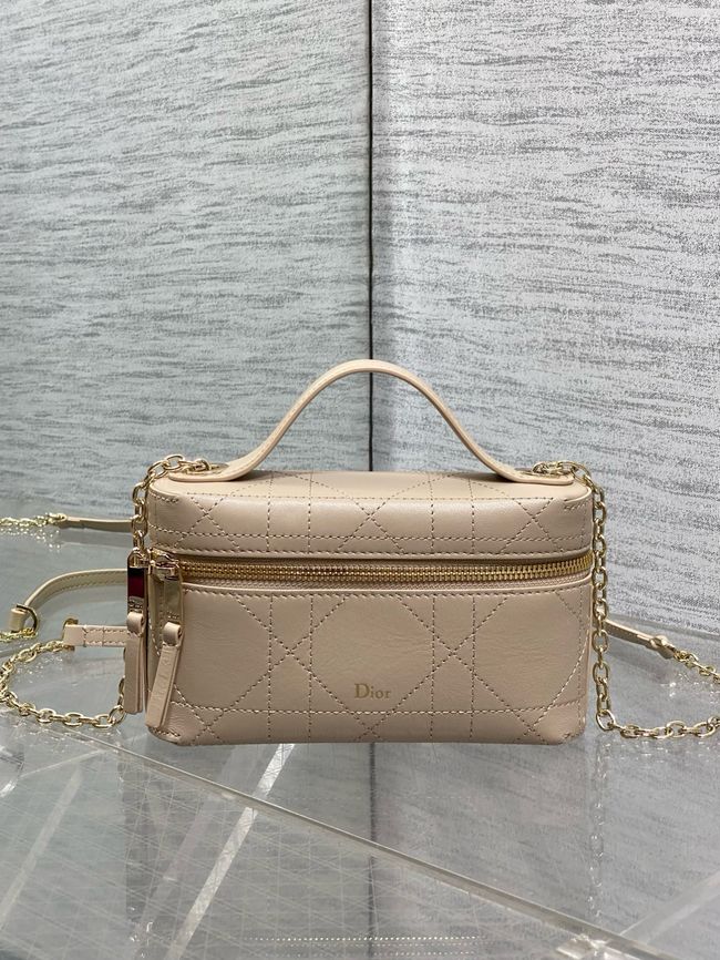 Dior Trianon Soft Vanity Mini Bag Flat Macrocannage Lambskin S4613OS Fraise