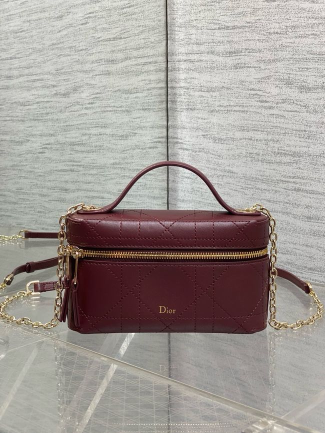 Dior Trianon Soft Vanity Mini Bag Flat Macrocannage Lambskin S4613OS Hermitage Red Dior Trianon Soft Vanity Mini Bag Flat Macrocannage Lambskin S4613OS Hermitage Red