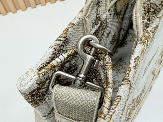 Medium Dior Book Tote with Strap Oblique Embroidery M1354PE-1
