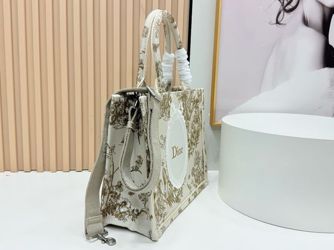 Medium Dior Book Tote with Strap Oblique Embroidery M1354PE-1