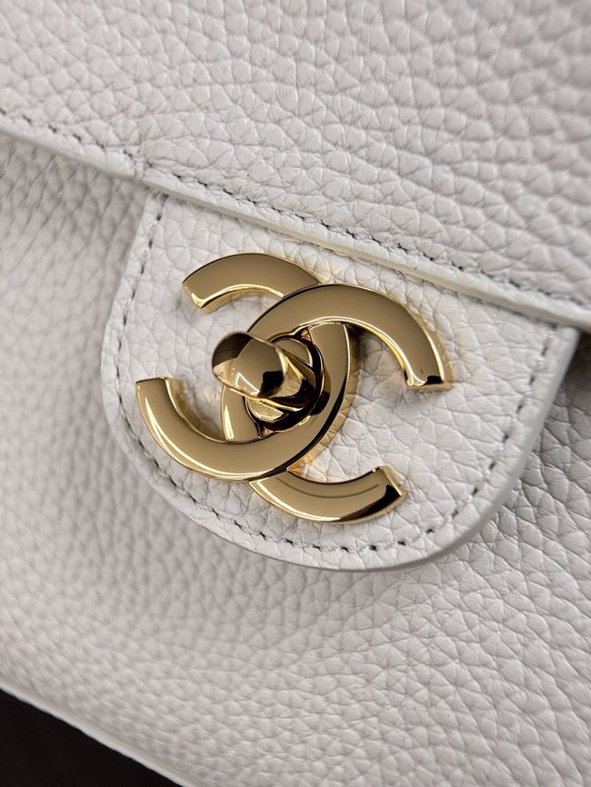 Chanel Maxi Flap bag AS6231 white&gold-Tone Metal