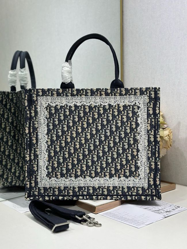 Large Dior Book Tote Cannage Embroidery M1349OEQ-7