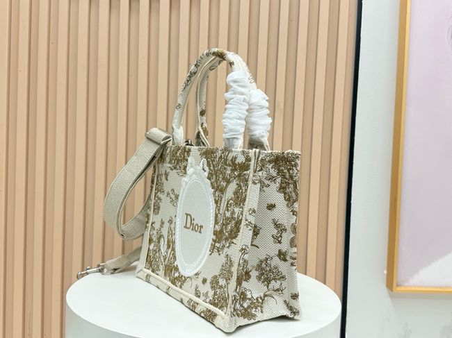 Small Dior Book Tote with Strap Embroidered M1404OE-1