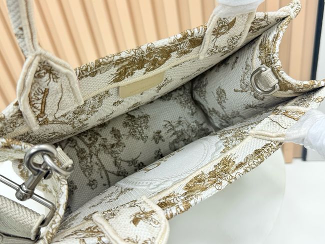 Small Dior Book Tote with Strap Embroidered M1404OE-1
