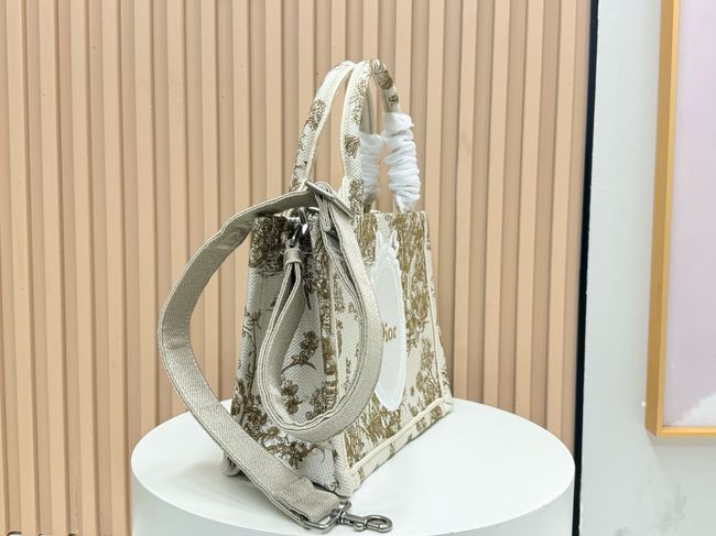 Small Dior Book Tote with Strap Embroidered M1404OE-1