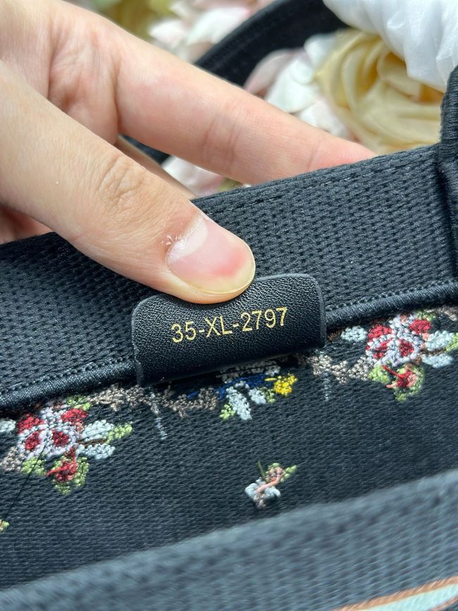 Small Dior Book Tote with Strap Embroidered M1404OE-2