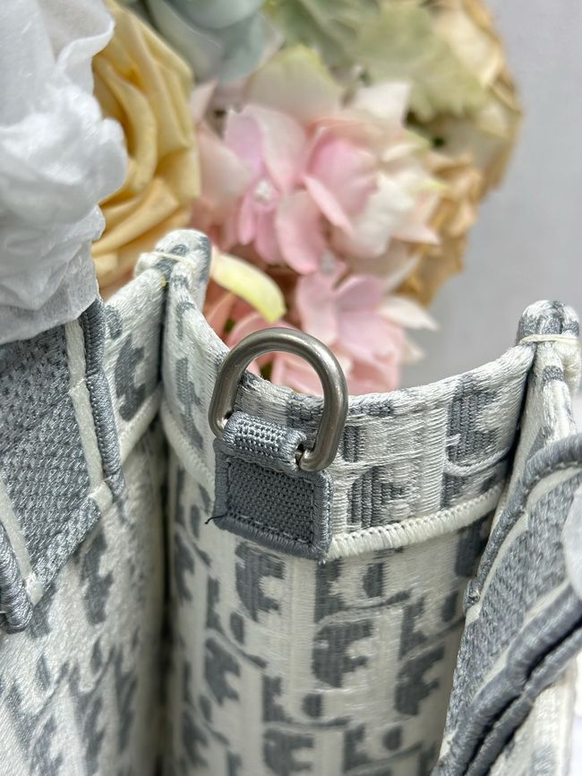 Small Dior Book Tote with Strap Embroidered M1404OE-3