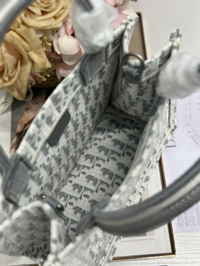 Small Dior Book Tote with Strap Embroidered M1404OE-3