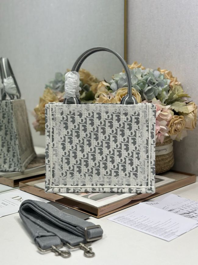 Small Dior Book Tote with Strap Embroidered M1404OE-3