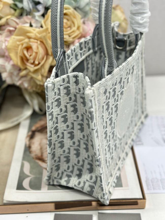 Small Dior Book Tote with Strap Embroidered M1404OE-3