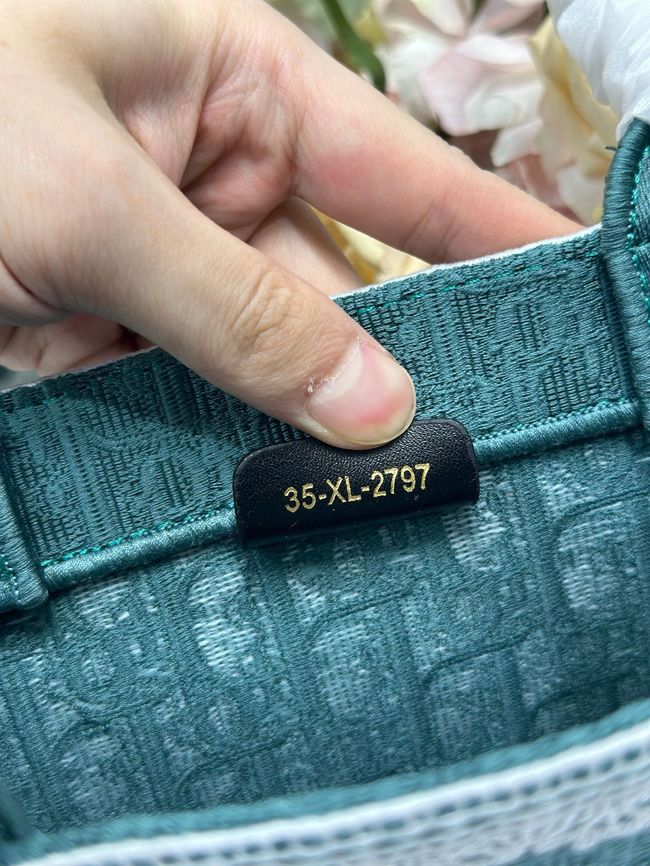 Small Dior Book Tote with Strap Embroidered M1404OE-4