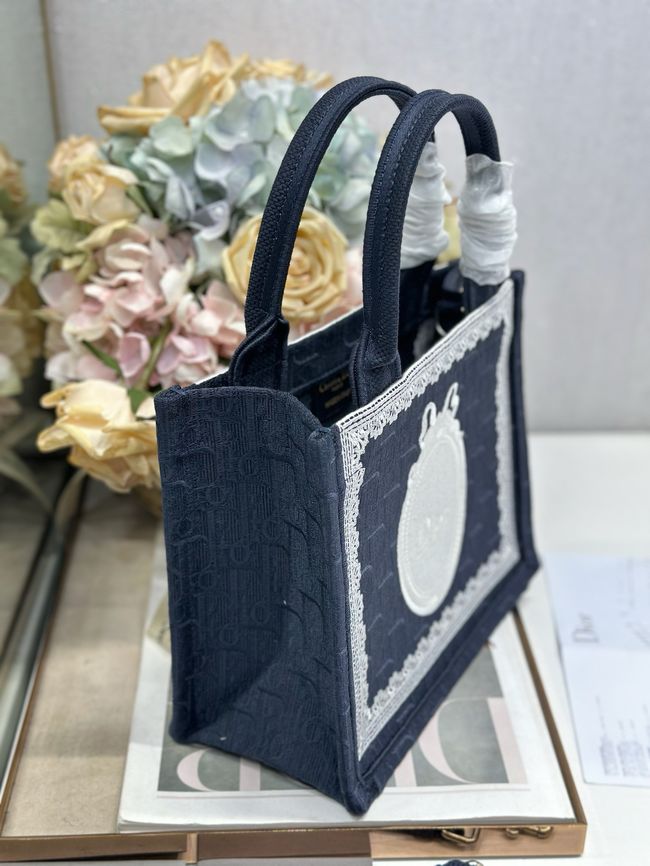 Small Dior Book Tote with Strap Embroidered M1404OE-8
