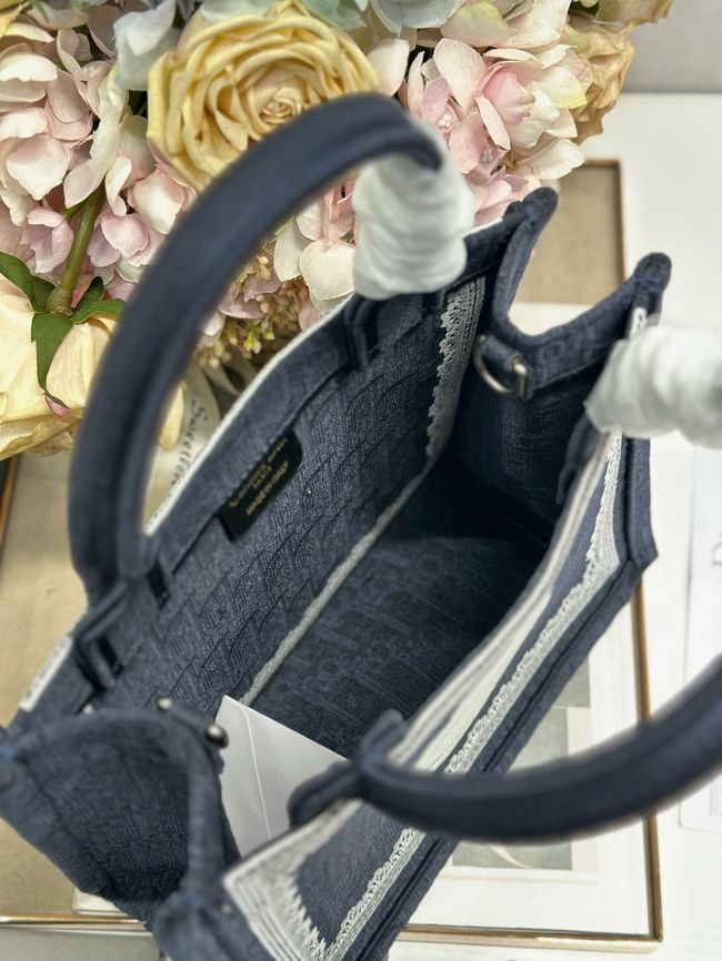 Small Dior Book Tote with Strap Embroidered M1404OE-8