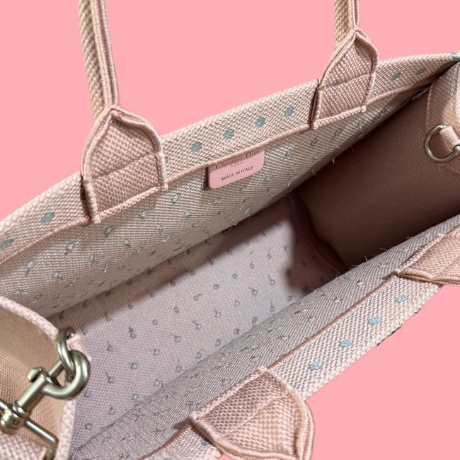 Medium Dior Book Tote with Strap Oblique Embroidery M1354PE-13