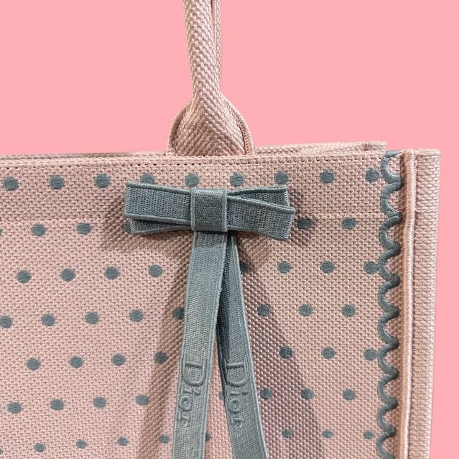 Medium Dior Book Tote with Strap Oblique Embroidery M1354PE-13