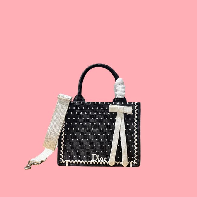 Small Dior Book Tote with Strap Embroidered M1404OE-9