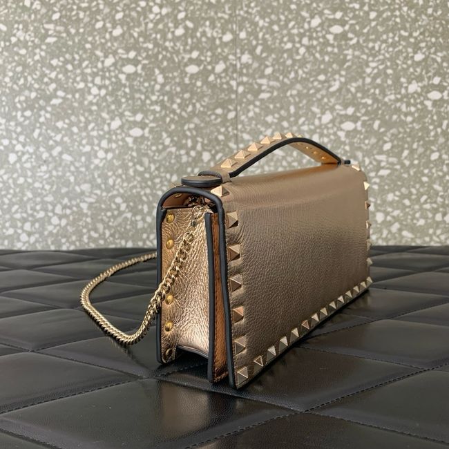 VALENTINO Rockstud calfskin chain bag SHI098 rose gold