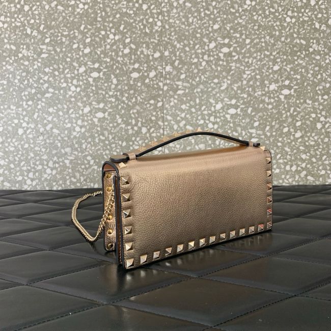 VALENTINO Rockstud calfskin chain bag SHI098 rose gold