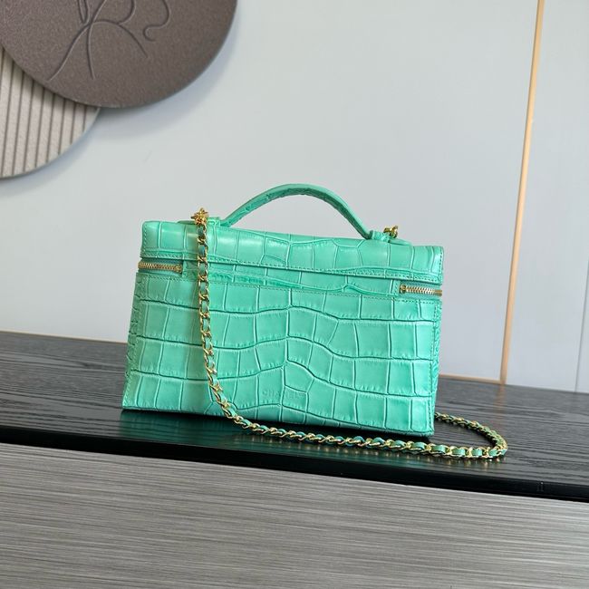 Chanel Vanity with Chain Crocodile Embossed AP5195 light green