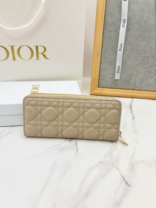 LADY DIOR LOTUS WALLET CANNAGE LAMBSKIN S2600 apricot LADY DIOR LOTUS WALLET CANNAGE LAMBSKIN S2600 apricot
